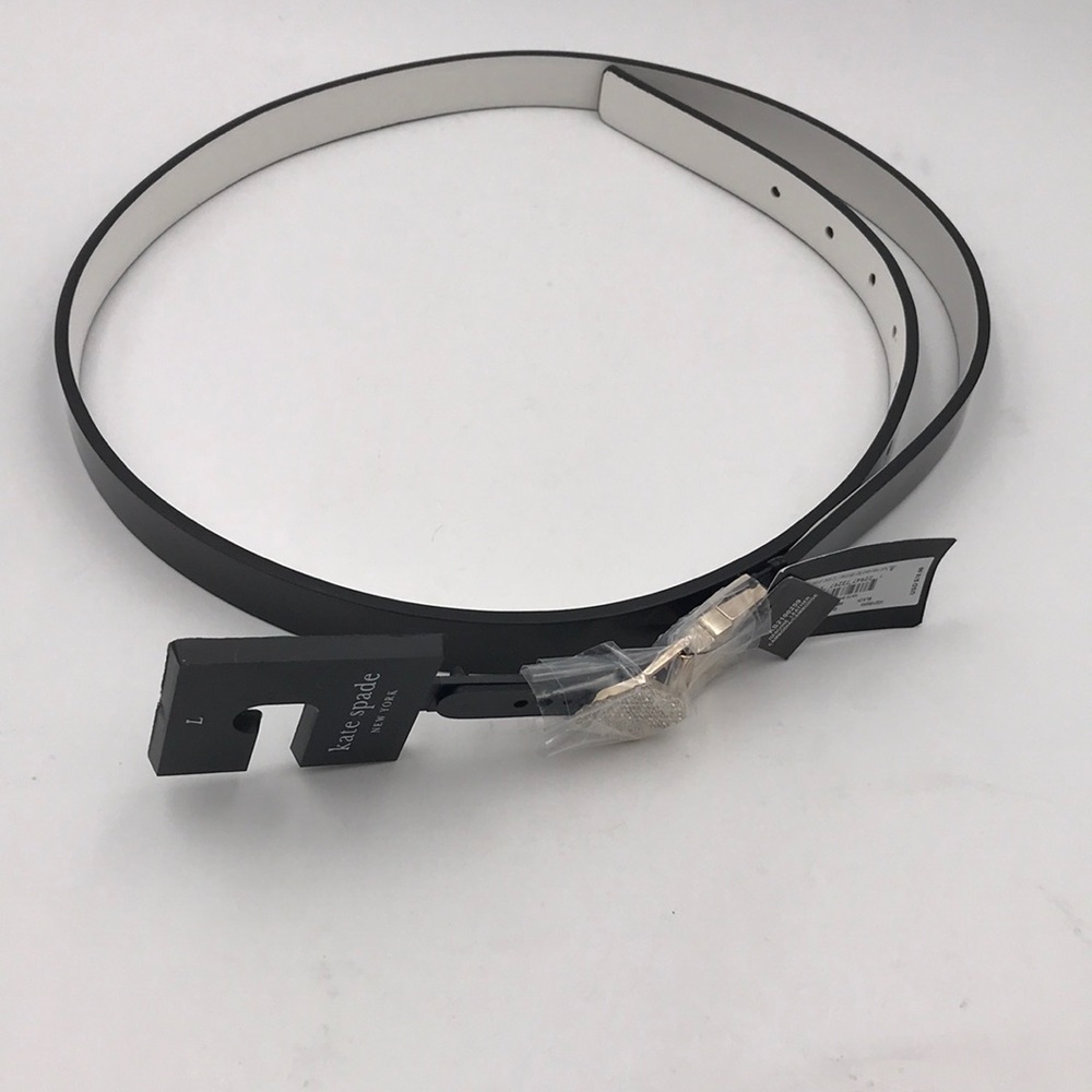 Kate Spade Patent Leather Rhinestone Spade Reversible Belt
